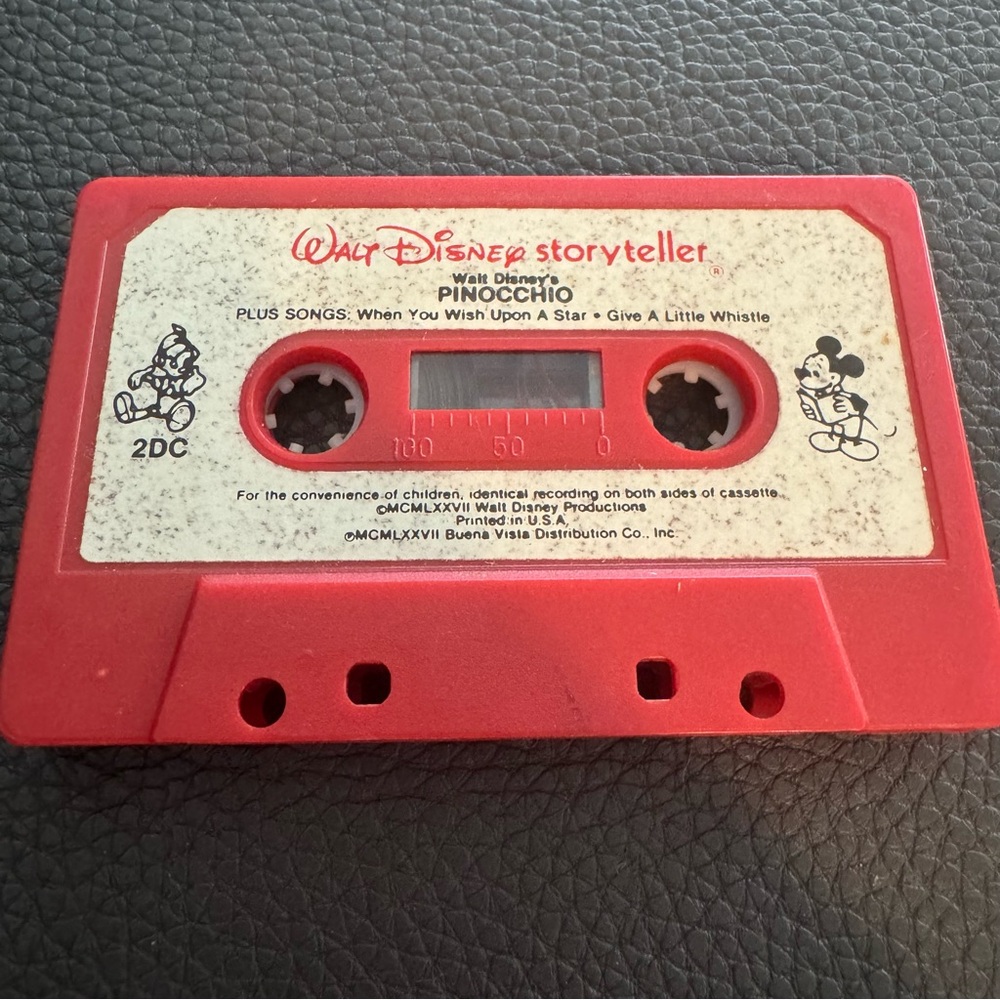 Walt Disney Storyteller Pinocchio Cassette Tape 1980‎